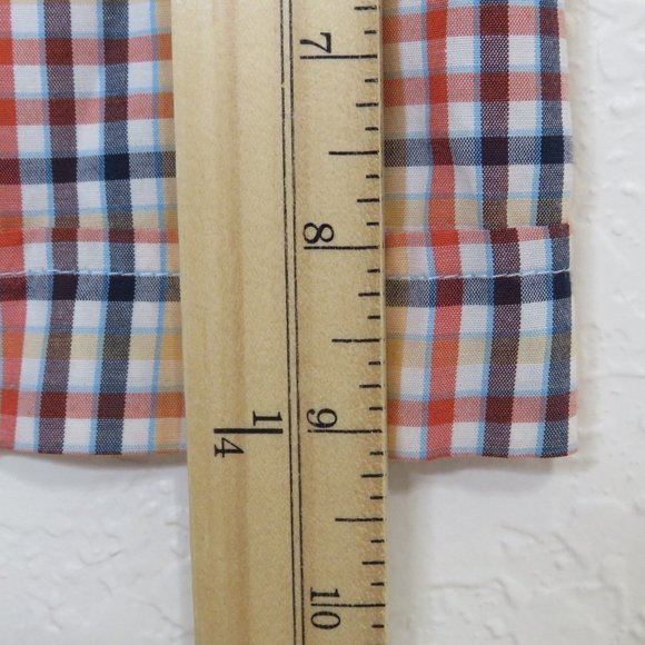 IZOD* Men's Short Sleeve Button Down Curved Hem Chest Pocket Plaid Shirt~Size XL - Picture 9 of 11
